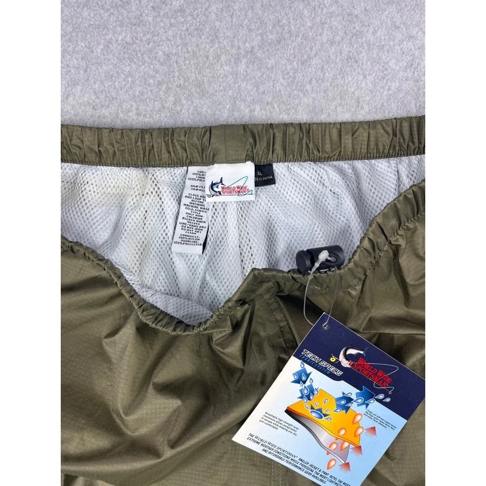 World Wide Sportsman  Windshield Pant  Men XL Green Ripstop Lined Waterproof